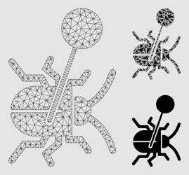 pinned bug mesh carcass model and triangle vector image