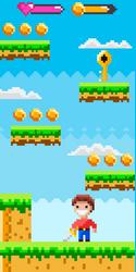 retro video game level with character collecting vector image
