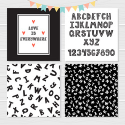 Cute letters hand drawn calligraphic font Vector Image