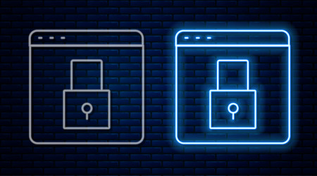 glowing neon line secure your site with https ssl vector image