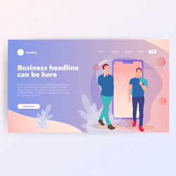 people work in a team and interact with graphs vector image