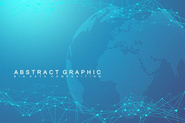 big data complex world globe graphic abstract vector image