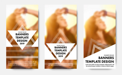 Design vertical web banners with triangular vector