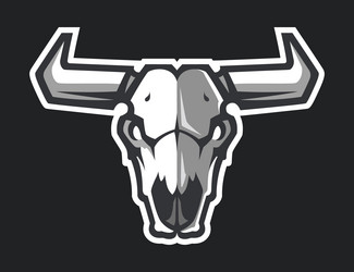 logo skull of a bull or cows mascot sporty Vector Image