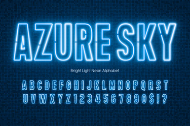 neon extra bright 3d alphabet retro-futuristic Vector Image