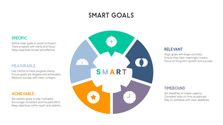 segmented circular smart goals infographic vector image