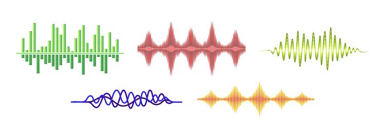 sound waves and audio digital equalizer curve vector image