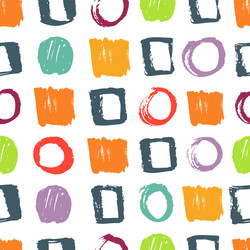 abstract pattern with circles and squares vector image