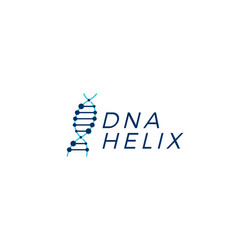 Dna helix strand logo element vector