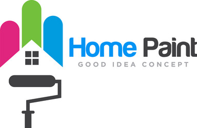 Home paint logo design Royalty Free Vector Image