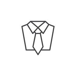 shirt and tie line style icon graphic vector