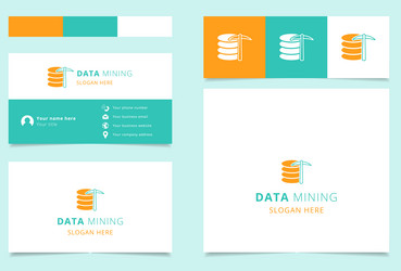 data mining logo design with editable slogan vector image