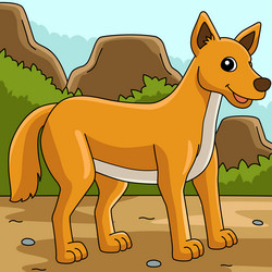 Dingo animal colored cartoon vector