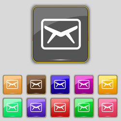 Mail envelope message icon sign set with eleven vector