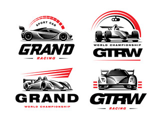 Racing Car Logo Set Vector Image