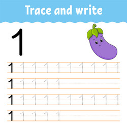 trace and write handwriting practice learning vector image