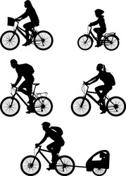 Bicycle Silhouettes Collection Vector Image