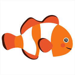 cute of clown fish for children books vector