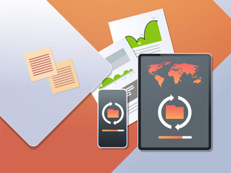 data transfer cloud computer connection database vector image