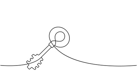 Key one line continuous drawing home vector