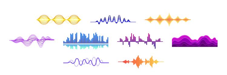 sound waves and audio digital equalizer curve vector image