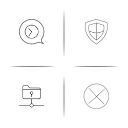web and text simple linear icon setsimple outline vector image