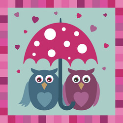 Party owls pink card Royalty Free Vector Image