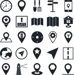 map and navigation icons can be easily mod vector image