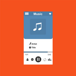 media player application app template with flat vector image