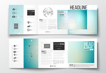 Set of tri-fold brochures square design vector