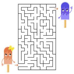 abstract rectangular maze with a cute color vector image