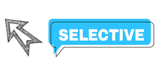 shifted selective chat bubble and net mesh arrow vector image