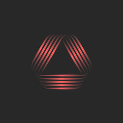 triangle logo 3d or creative overlapping lines vector