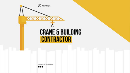 Crane and building contractor landscape banner vector