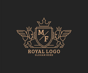 Royal Lion Crest Logo Vector Image