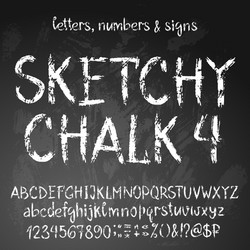 sketchy english alphabet vector