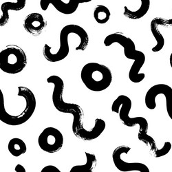 Black paint brush strokes seamless pattern vector