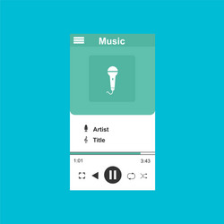 media player application app template with flat vector