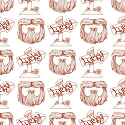 Seamless pattern with a mask beard and mustache vector