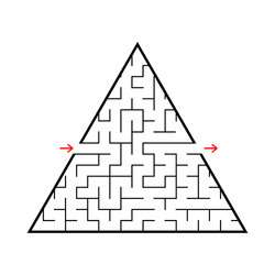 an abstract triangular labyrinth with entrance vector image