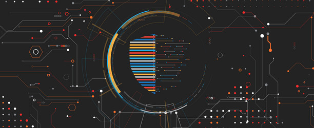 cyber security circuit technology background vector image