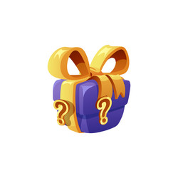 Gift box with question mark cartoon reward vector