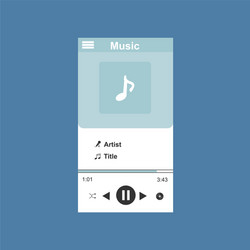 Media player application app template with flat vector