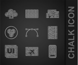 set bezier curve website template ui or ux vector image