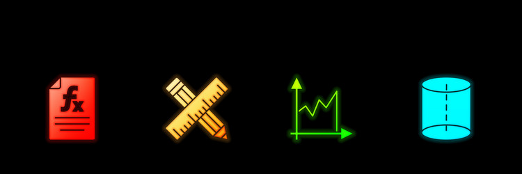 set function mathematical symbol crossed ruler vector image