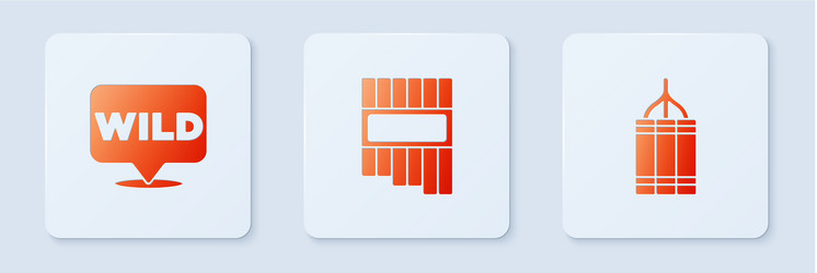 set pan flute pointer to wild west and dynamite vector image