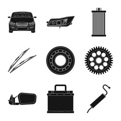 isolated object of auto and part logo collection vector image