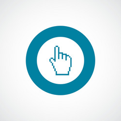 pointer pixel cursor bold blue border circle icon vector image