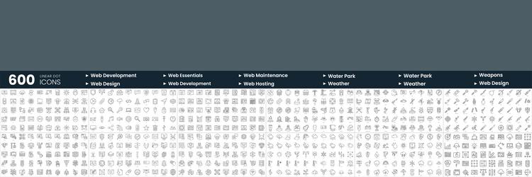 Set of 600 thin line icons in this bundle include vector