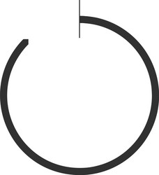 Circular arrow with start point to 360 rotation vector